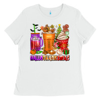 Hallothanksmas Coffee Cups Ladies Tee | Teevron
