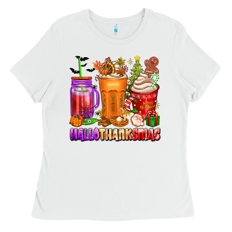 Hallothanksmas Coffee Cups Ladies Tee by texasbilliewilder | Teevron