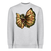 Heather Grey dilophosaurus face Heavyweight Sweatshirt - LillyAllenDesigns
