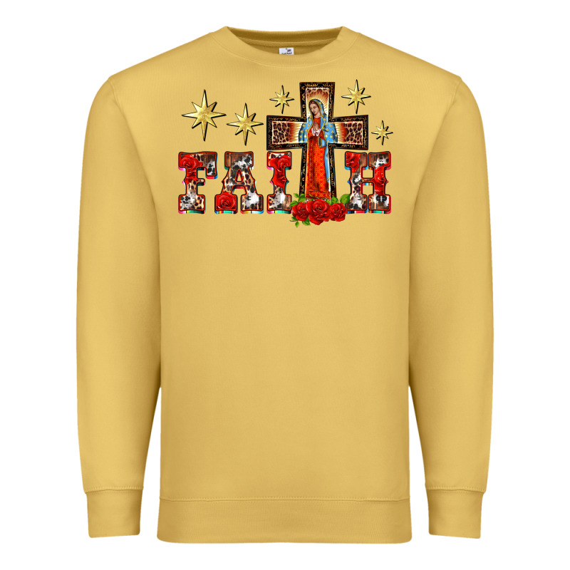 Faith Our Lady Of Guadalupe Cross Premium Sweatshirt by BarkalooDesign | Teevron
