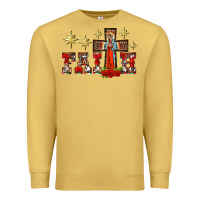 Antique Gold faith our lady of guadalupe cross Premium Sweatshirt - BarkalooDesign