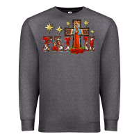 Charcoal Heather faith our lady of guadalupe cross Premium Sweatshirt - BarkalooDesign