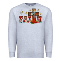 Heather Grey faith our lady of guadalupe cross Premium Sweatshirt - BarkalooDesign