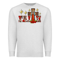 Oatmeal Heather faith our lady of guadalupe cross Premium Sweatshirt - BarkalooDesign