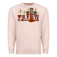 Pale Pink faith our lady of guadalupe cross Premium Sweatshirt - BarkalooDesign