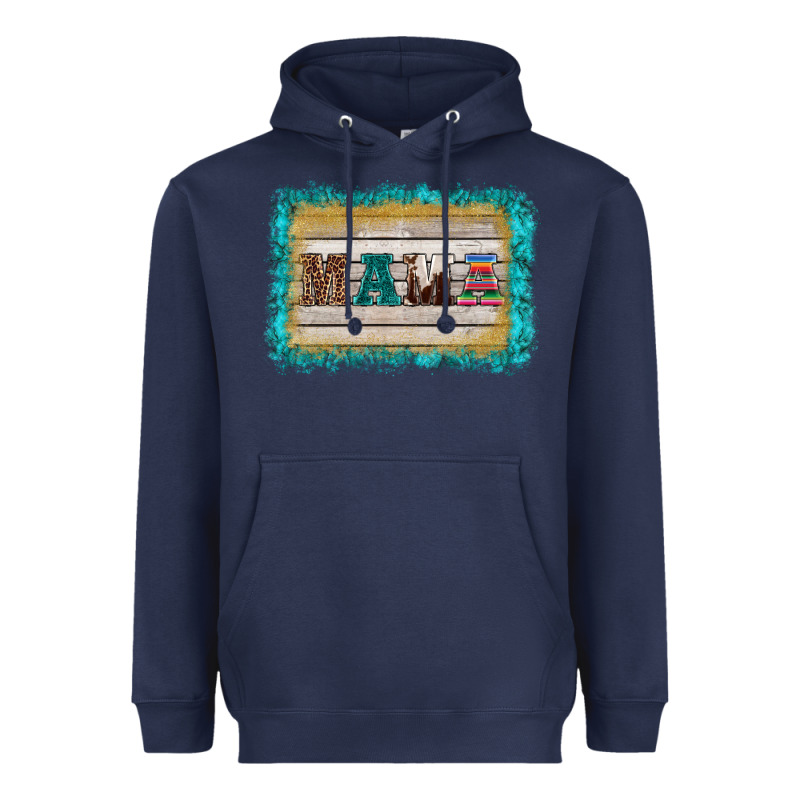 Western Turquoise's Mama Background Heavyweight Hoodie by BarkalooDesign | Teevron