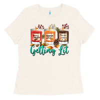 Bone Candles with Fall Getting Lit Ladies Tee - texasbilliewilder