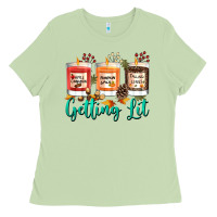 Matcha Candles with Fall Getting Lit Ladies Tee - texasbilliewilder