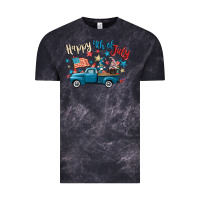 Cloud Black happy 4th of july gnome truck Vintage Tee - CowGirlArtShop