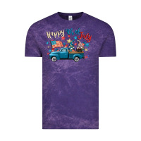 Cloud Purple happy 4th of july gnome truck Vintage Tee - CowGirlArtShop