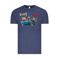 Vintage Denim happy 4th of july gnome truck Vintage Tee - CowGirlArtShop