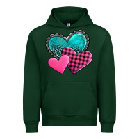 Forest Green valentine's day hearts Urban Hoodie - AdoDesignShop
