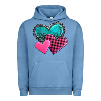 Pigment Pebble Blue valentine's day hearts Urban Hoodie - AdoDesignShop