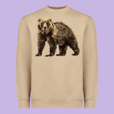 Brown Bear Heavyweight Sweatshirt Designed By Lillyallendesigns