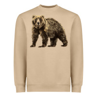 Mushroom Brown Bear Heavyweight Sweatshirt - LillyAllenDesigns