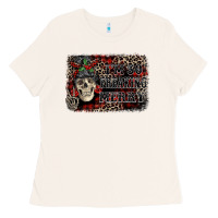 Bone I'm so freaking merry skeleton messy bun Ladies Tee - NancyCooperArtShop