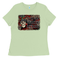 Matcha I'm so freaking merry skeleton messy bun Ladies Tee - NancyCooperArtShop