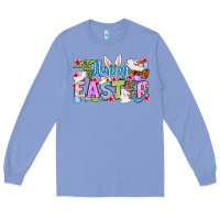 Colony Blue Happy Easter Nurse Long Sleeve Tee - OliviaCreatesArt