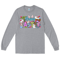 Heather Grey Happy Easter Nurse Long Sleeve Tee - OliviaCreatesArt
