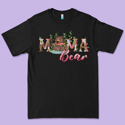 Mama Bear With Daisy Premium Tee Designed By Ranaportraitstore