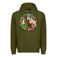 Army Green Horse Christmas Premium Hoodie - LillyAllenDesigns