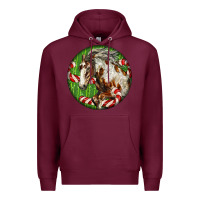 Burgundy Horse Christmas Premium Hoodie - LillyAllenDesigns
