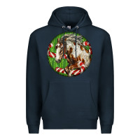 Navy Horse Christmas Premium Hoodie - LillyAllenDesigns