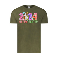 Vintage Olive 2024 happy easter Vintage Tee - CowGirlArtShop