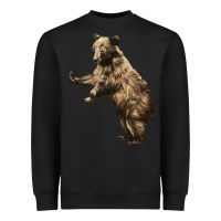 Black Brown Bear Cub Heavyweight Sweatshirt - LillyAllenDesigns