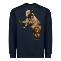 Navy Brown Bear Cub Heavyweight Sweatshirt - LillyAllenDesigns