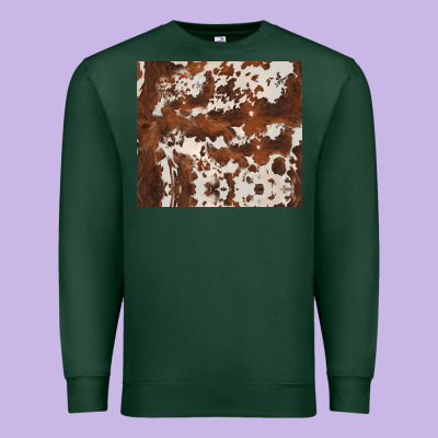 Brown Cowhide Premium Sweatshirt Designed By Barkaloodesign