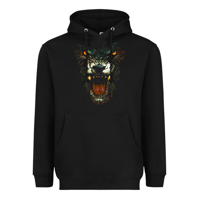 Werewolf Face Lycan Gothic Horror Occult Scary Halloween Heavyweight Hoodie by longCreatives | Teevron