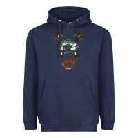 Navy Werewolf Face Lycan Gothic Horror Occult Scary Halloween Heavyweight Hoodie - longCreatives
