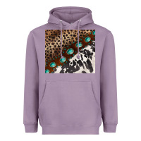 Lavender leopard and cowhide gemstone leather Heavyweight Hoodie - BarkalooDesign