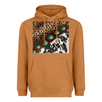 Meerkat leopard and cowhide gemstone leather Heavyweight Hoodie - BarkalooDesign