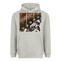 Moon Dust leopard and cowhide gemstone leather Heavyweight Hoodie - BarkalooDesign