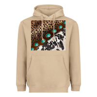 Mushroom leopard and cowhide gemstone leather Heavyweight Hoodie - BarkalooDesign