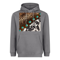 Storm leopard and cowhide gemstone leather Heavyweight Hoodie - BarkalooDesign