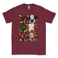 Burgundy Ho Ho Ho Cows Classic Tee - RanaPortraitStore