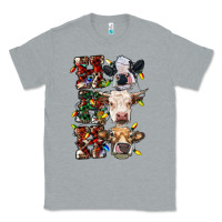 Heather Grey Ho Ho Ho Cows Classic Tee - RanaPortraitStore