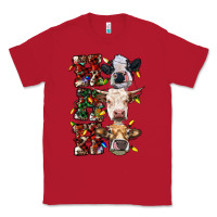 Red Ho Ho Ho Cows Classic Tee - RanaPortraitStore