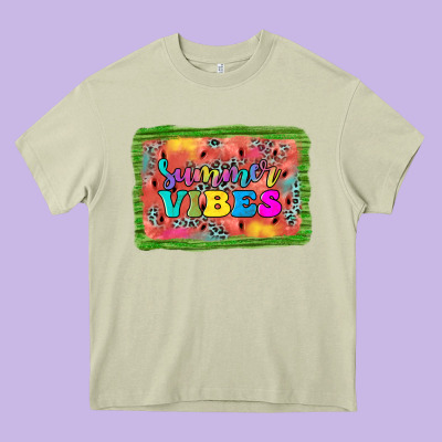 Summer Vibes Watermelon Heavy Core Tee Designed By Jahusdesignshop