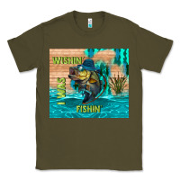 Army Green wıshın i was fıshın Classic Tee - TumblerDesignByShophia