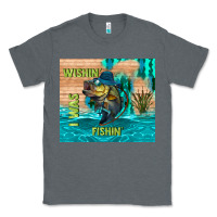 Charcoal Heather wıshın i was fıshın Classic Tee - TumblerDesignByShophia
