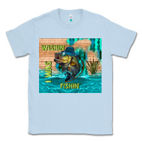 Dusty Blue wıshın i was fıshın Classic Tee - TumblerDesignByShophia