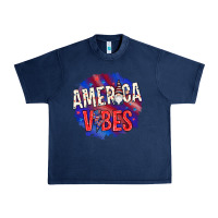 Navy America vibes with gnome Urban Heavy Tee - HowdyJamesFarm