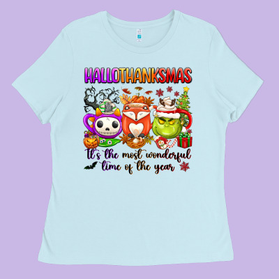 Hallothanksmas Its The Most Wonderful Time Of The Ladies Tee Designed By Texasbilliewilder