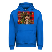 Cobalt reindeer trees background Urban Hoodie - AdoDesignShop