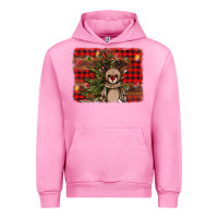Fuchsia Pink reindeer trees background Urban Hoodie - AdoDesignShop