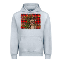 Heather Grey reindeer trees background Urban Hoodie - AdoDesignShop